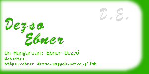 dezso ebner business card