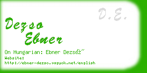 dezso ebner business card